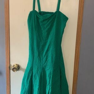 Maeve Green Textured Midi Dress